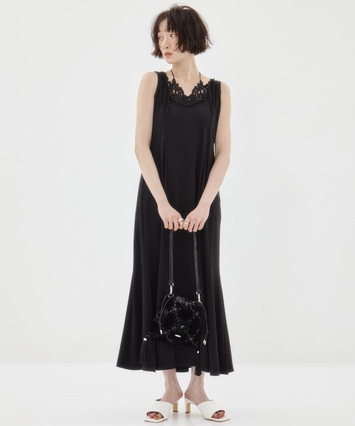 DVF☆Nevine プリント ジャージー ミディドレス 【関税送料込】 MURRAL/ミューラル】Vine embroidered jersey dress/ヴァイン