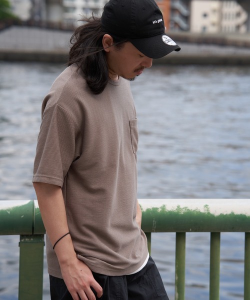 NO NEED(ノーニード)の「リップル半袖Tシャツインナーセット(Tシャツ/カットソー・メンズ・オリーブ/ネイビー/ベージュ・S/M/L/LL)」の10枚目の写真
