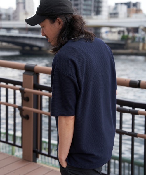 NO NEED(ノーニード)の「リップル半袖Tシャツインナーセット(Tシャツ/カットソー・メンズ・オリーブ/ネイビー/ベージュ・S/M/L/LL)」の17枚目の写真