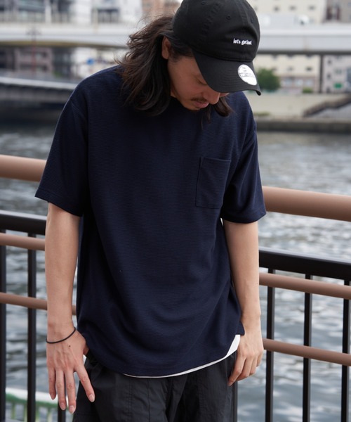 NO NEED(ノーニード)の「リップル半袖Tシャツインナーセット(Tシャツ/カットソー・メンズ・オリーブ/ネイビー/ベージュ・S/M/L/LL)」の19枚目の写真