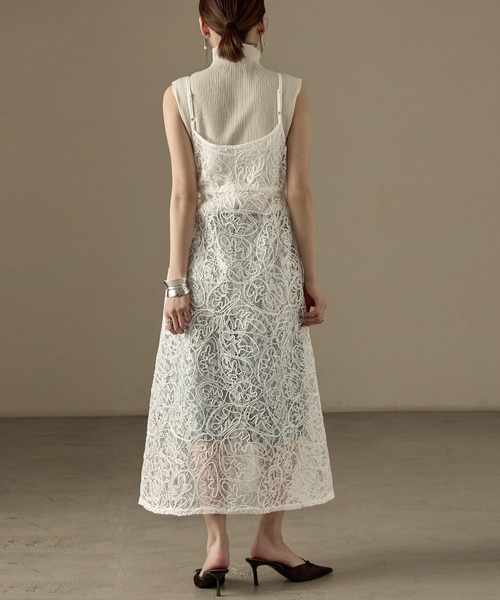 Fashion Letter（ファッションレター）の「コードレース  キャミワンピース（ワンピース・レディース・ブラック/オフホワイト・M）」の11枚目の写真