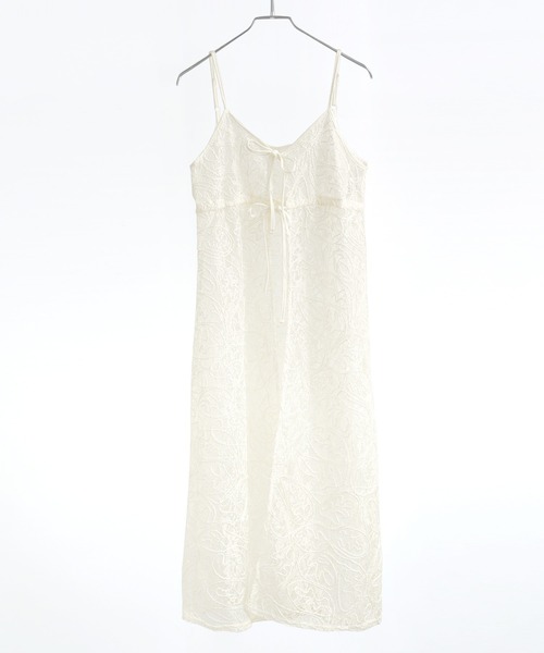 Fashion Letter（ファッションレター）の「コードレース  キャミワンピース（ワンピース・レディース・ブラック/オフホワイト・M）」の14枚目の写真