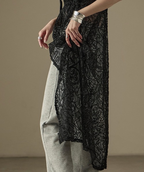 Fashion Letter（ファッションレター）の「コードレース  キャミワンピース（ワンピース・レディース・ブラック/オフホワイト・M）」の21枚目の写真
