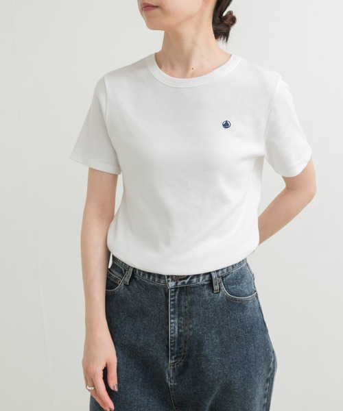 PETIT BATEAU(プチバトー)の「『別注』PETIT BATEAU×DOORS embroideryt-shirts(Tシャツ/カットソー・レディース・ネイビー/ホワイト/ライトグレー・SMALL/MEDIUM/X-SMALL)」の4枚目の写真