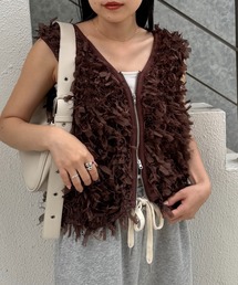 CIAOPANIC TYPY | リボンフリンジZIPベスト(ベスト)