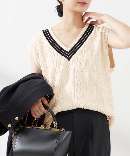 journal standard L'essage（ジャーナルスタンダードレサージュ）の「《追加》《別注》【ILL ONE EIGHTY/イル ワンエイティ】TIDEN VEST：ベスト（ベスト・レディース・ブラック/パープル/グリーン・MEDIUM）」の12枚目の写真