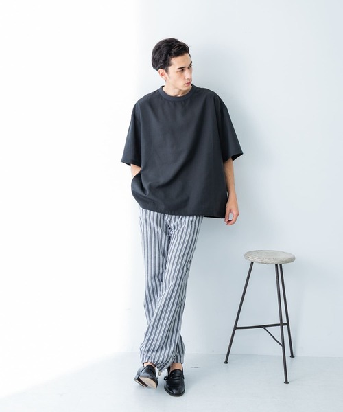 美品　argue linenストライプパンツ　フリーサイズ セール】ストライプイージーパンツ（その他パンツ）｜URBAN