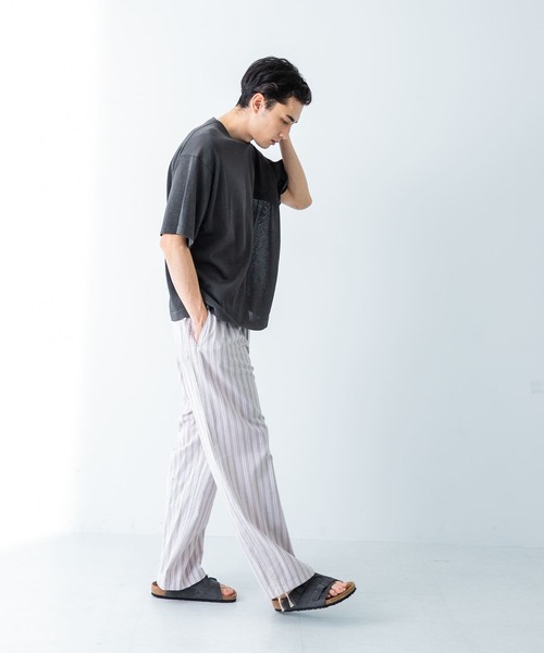✨美品✨近年 慈雨 サルエルパンツ ペチコート付き ストライプ イージーパンツ ストライプサルエルパンツ ストライプ サルエル[品番