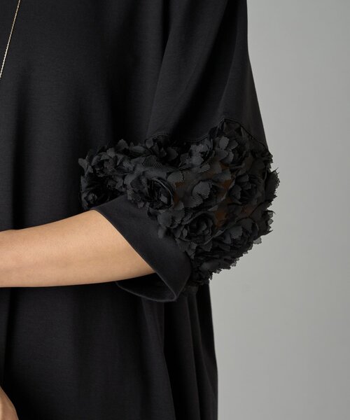 BEARDSLEY ビアズリー バテンレースリネンワンピース ブラック