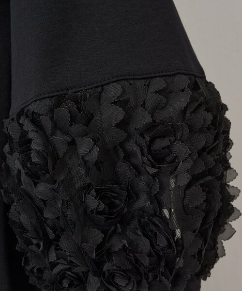 美品 ビアズリー 人気 フラワー柄 ジャガード マルワンピース 1 ブラック 美品 ビアズリー 人気 フラワー柄 ジャガード マルワンピース 1