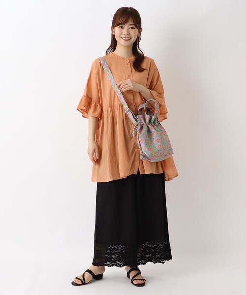 one'sterrace(ワンズテラス)の「ブロックプリント 巾着2WAYバッグ(トートバッグ・レディース・ブルー系その他7/グリーン系その他6/イエロー系8・99)」の18枚目の写真