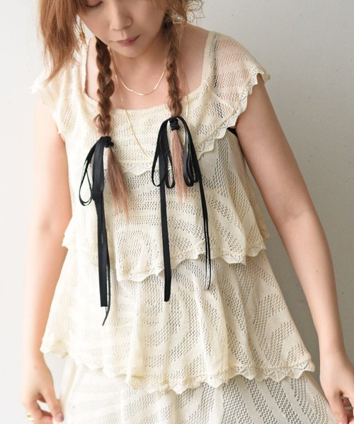 styiro(スタイロ)の「ダブルリボンヘアゴム 2個セット(ヘアゴム・レディース・ブルー/ブラック/アイボリー/ピンクベージュ/ラベンダー/イエロー・FREE)」の11枚目の写真
