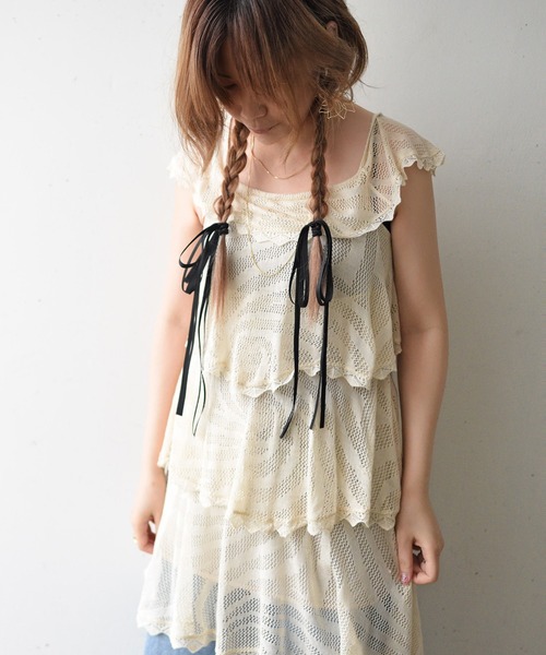 styiro(スタイロ)の「ダブルリボンヘアゴム 2個セット(ヘアゴム・レディース・ブルー/ブラック/アイボリー/ピンクベージュ/ラベンダー/イエロー・FREE)」の12枚目の写真