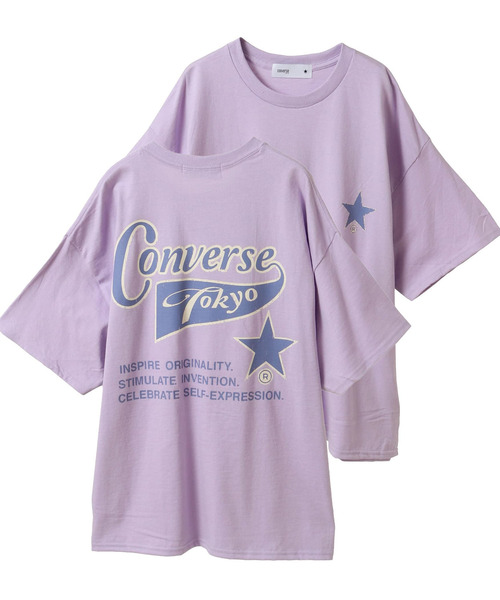 CONVERSE TOKYO（コンバーストウキョウ）の「【限定展開】FLAG LOGO TEE（Tシャツ/カットソー・レディース・ホワイト/ブラック/ライラック/ボルドー・MEDIUM/SMALL）」の4枚目の写真