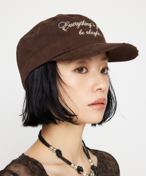LAGUA GEM(ラグアジェム)の「LETTERING WORK キャップ(キャップ・レディース・ブラウン/ブラック・FREE)」の1枚目の写真