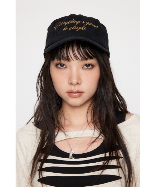 LAGUA GEM(ラグアジェム)の「LETTERING WORK キャップ(キャップ・レディース・ブラウン/ブラック・FREE)」の8枚目の写真