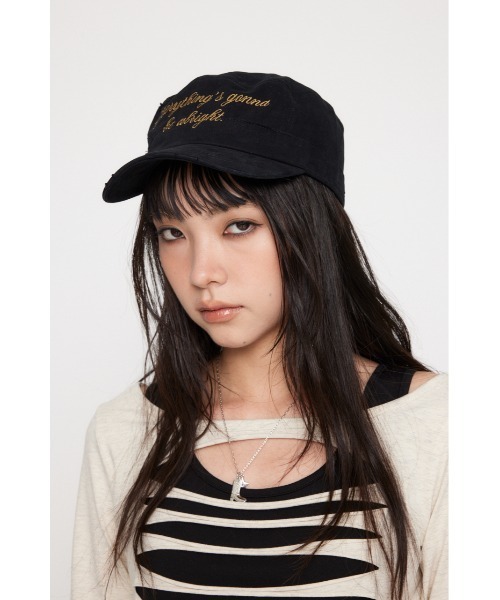 LAGUA GEM(ラグアジェム)の「LETTERING WORK キャップ(キャップ・レディース・ブラウン/ブラック・FREE)」の9枚目の写真