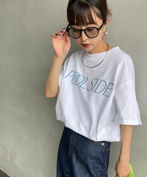 THE SHINZONE（ザ　シンゾーン）の「[THE SHINZONE/ザ シンゾーン] POOL SIDE バックプリントTシャツ（Tシャツ/カットソー・レディース・ホワイト/グレー・0）」の7枚目の写真