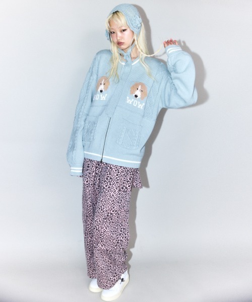 Candy Stripper（キャンディストリッパー）の「TWIN DOGS KNIT ジャンパー（ニット/セーター・レディース・ブルー/アイボリー/ブラック・FREE）」の12枚目の写真