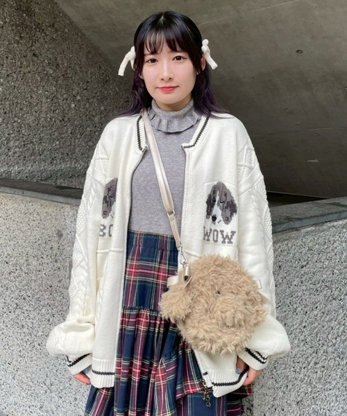 Candy Stripper（キャンディストリッパー）の「TWIN DOGS KNIT ジャンパー（ニット/セーター・レディース・ブルー/アイボリー/ブラック・FREE）」の17枚目の写真