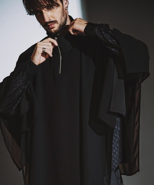 NO ID.(ノーアイディ)の「mlt5343-ハーフZIPリバーシブルPO プルオーバー(Tシャツ/カットソー・メンズ・グレー/ブラック・ONE SIZE)」の1枚目の写真