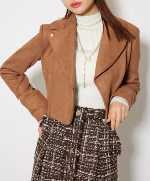 25AWフェイクスエードライダースジャケット 秋服（ライダース