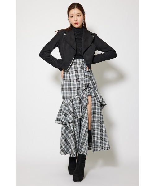 rienda（リエンダ）の「25AWフェイクスエードライダースジャケット 秋服（ライダースジャケット・レディース・ブラック/ブラウン系その他/ライトベージュ・SMALL/MEDIUM）」の6枚目の写真