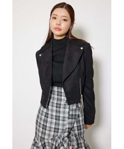 rienda（リエンダ）の「25AWフェイクスエードライダースジャケット 秋服（ライダースジャケット・レディース・ブラック/ブラウン系その他/ライトベージュ・SMALL/MEDIUM）」の8枚目の写真