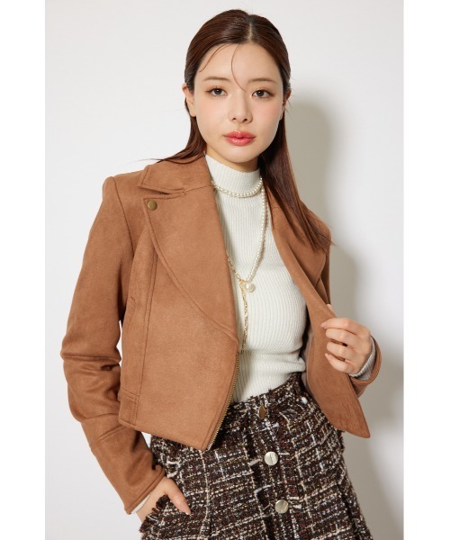 2025AW】25AWフェイクスエードライダースジャケット 秋服