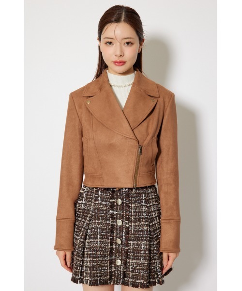 2025AW】25AWフェイクスエードライダースジャケット 秋服