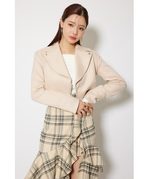 25AWフェイクスエードライダースジャケット 秋服（ライダース