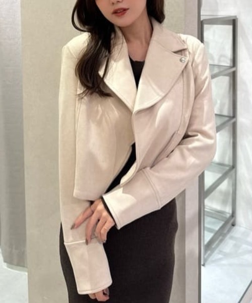 25AWフェイクスエードライダースジャケット 秋服（ライダース