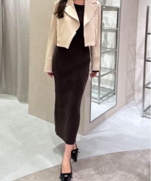 riendaフェイクスエードライダースジャケット rienda | 25AWフェイクスエードライダースジャケット