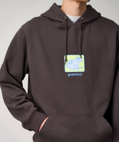 Gramicci(グラミチ)の「TOAD HOODED SWEATSHIRT|トードフーデッドスウェットシャツ(パーカー・メンズ・ヘザーグレー/ダークネイビー/ダークブラウン系・S/L/XL/M/XXL)」の3枚目の写真