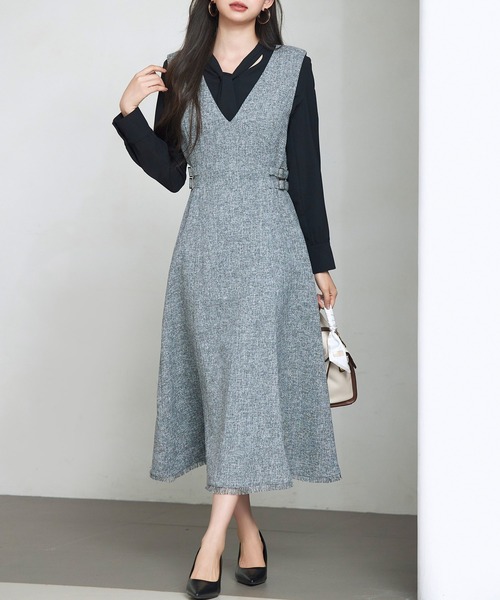 セール】ノースリーブ Vネックワンピース（ワンピース）｜SAISON DE