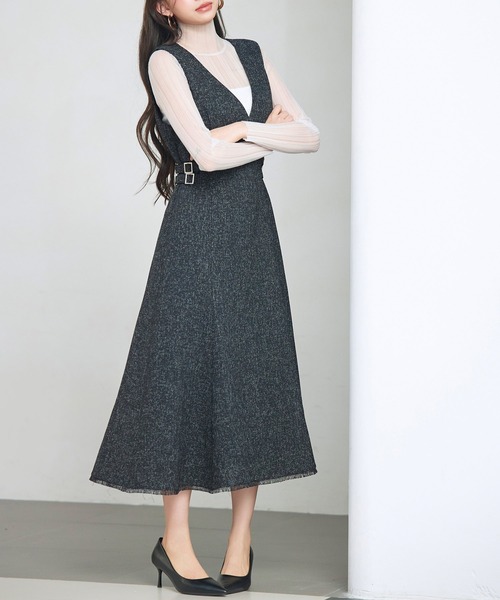 セール】ノースリーブ Vネックワンピース（ワンピース）｜SAISON DE