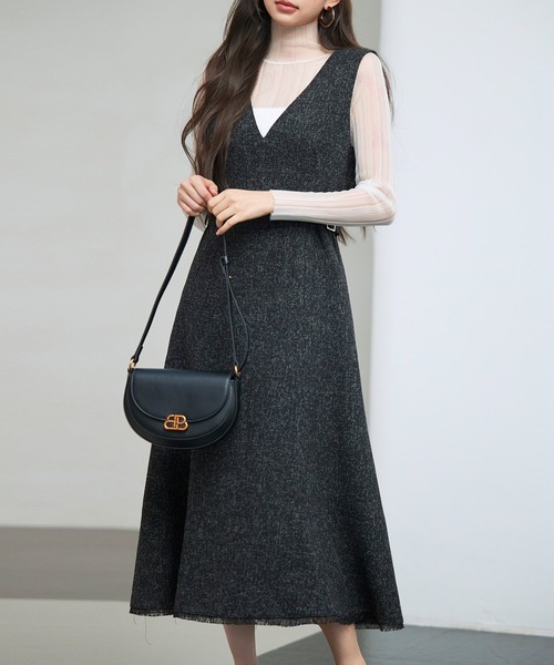 セール】ノースリーブ Vネックワンピース（ワンピース）｜SAISON DE