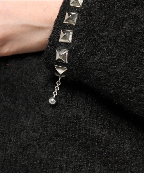 HYSTERIC GLAMOUR スタッズ付き長袖ニット HYSTERIC GLAMOUR（ヒステリックグラマー） セーター ニット HYSTERIC