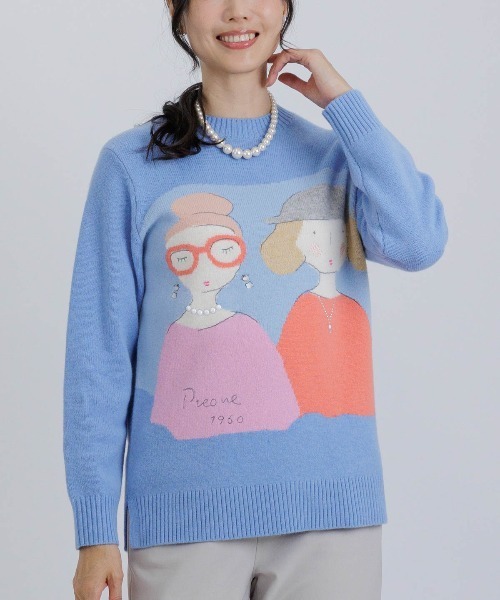 PICONE イラスト付き長袖ニット サイズL PICONE イラスト付き長袖ニット サイズL PICONE(ピッコーネ) 長袖