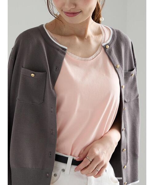 Te chichi(テチチ)の「チュールトリムタンクトップ(タンクトップ・レディース・ピンク/ブラック/チャコールグレー・F)」の9枚目の写真