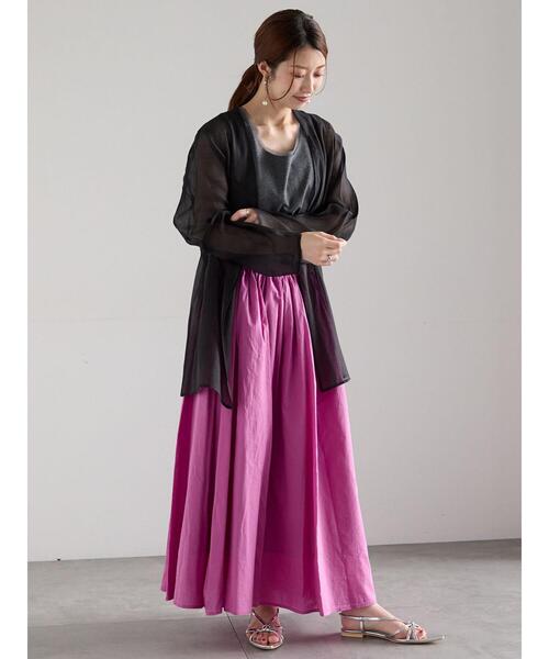 Te chichi(テチチ)の「チュールトリムタンクトップ(タンクトップ・レディース・ピンク/ブラック/チャコールグレー・F)」の11枚目の写真