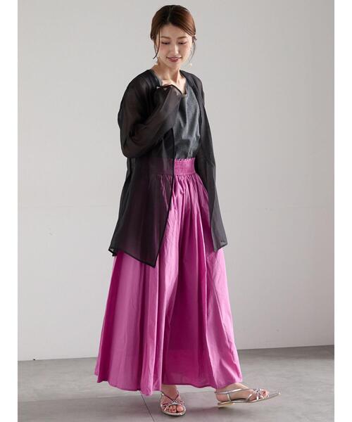 Te chichi(テチチ)の「チュールトリムタンクトップ(タンクトップ・レディース・ピンク/ブラック/チャコールグレー・F)」の13枚目の写真