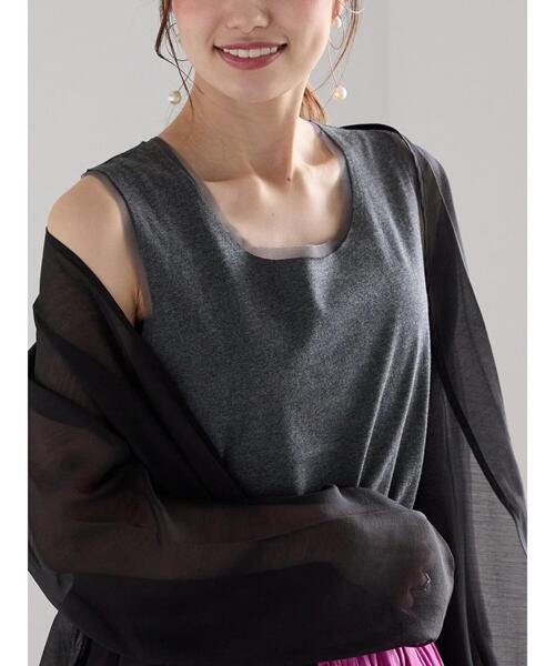 Te chichi(テチチ)の「チュールトリムタンクトップ(タンクトップ・レディース・ピンク/ブラック/チャコールグレー・F)」の14枚目の写真