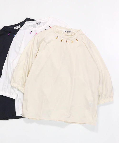 sen　PICONE 七分丈　カットソー プルオーバー　2点 セール】ピコ刺繍七分袖プルオーバー（Tシャツ/カットソー）｜STUDIO