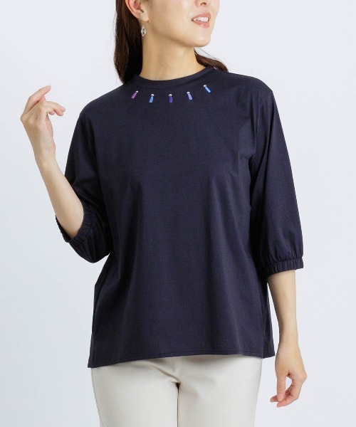 STUDIO PICONE（スタジオピッコーネ）の「ピコ刺繍七分袖プルオーバー