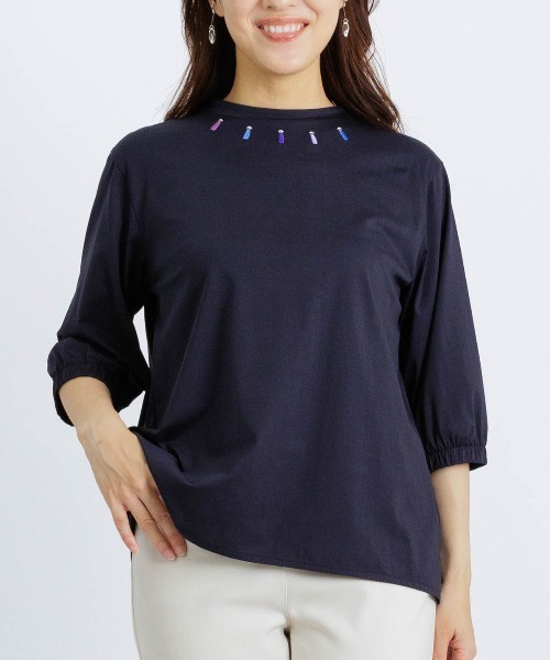 ピコ刺繍七分袖プルオーバー（Tシャツ/カットソー）｜STUDIO PICONE