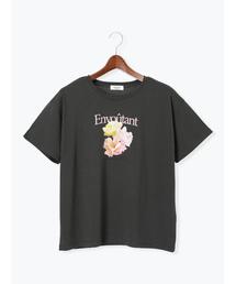 Te chichi TERRASSE（テチチテラス）の「フラワーモチーフプリントTシャツ（Tシャツ/カットソー）」