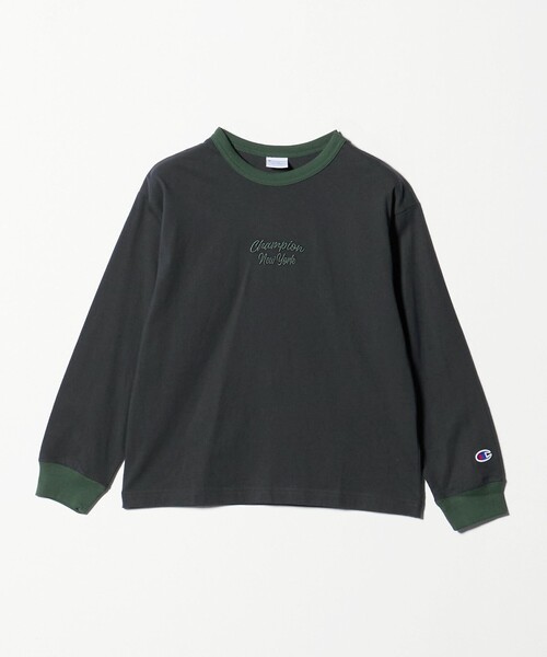 Champion（チャンピオン）の「＜Champion＞ロングスリーブ Tシャツ  / キッズ  140cm-160cm（Tシャツ/カットソー・キッズ・ブラック/ベージュ・150cm/160cm/140cm）」の2枚目の写真