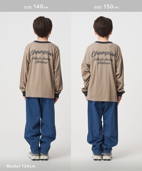Champion（チャンピオン）の「＜Champion＞ロングスリーブ Tシャツ  / キッズ  140cm-160cm（Tシャツ/カットソー・キッズ・ブラック/ベージュ・150cm/160cm/140cm）」の7枚目の写真