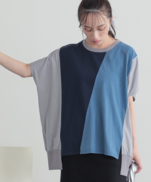 n'OrLABEL(ノアールレーベル)の「3配色ドルマンカットソー(Tシャツ/カットソー・レディース・カーキ/チャコール/ブルー・FREE)」の3枚目の写真